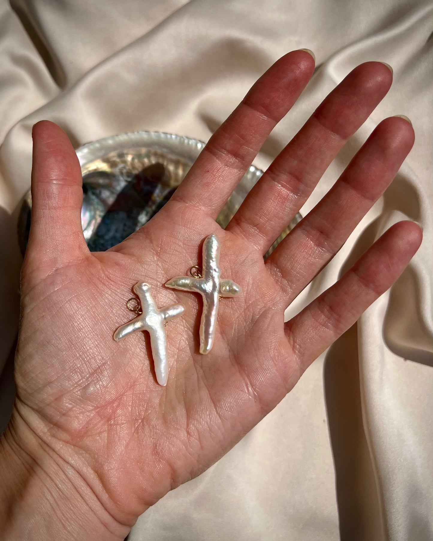 CROSS HOOP EARRINGS